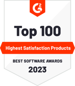 G2 Best Software 2023 Badge Highest Satisfaction