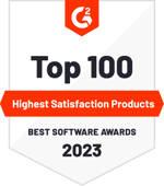 G2 Best Software 2023 Badge Highest Satisfaction G2 Best Software 2023 Badge Highest Satisfaction