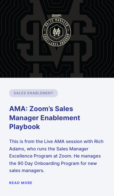 Zoom's Sales Enablement Playbook