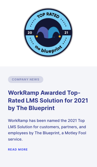 WorkRamp Awarded Top-Rated LMS Solution