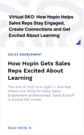 Virtual SKO: How Hopin Helps Sales Reps Stay Engaged